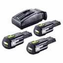 Festool Energie Set 3x BP 18 Li 3,0 Ergo I Akku 18 V 3,0 Ah / 3000 mAh Li-Ion ( 3x 577704 ) + TCL 6 Ladegerät ( 201135 )