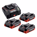 Metabo Basis Set 3x LiHDX Akkupack 18 V 4,0 Ah Akku ( 3x 624974000 ) + ASC 290 Ladegerät ( 627370000 )