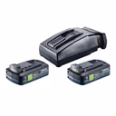Festool 18V 4.0Ah Tabless TBX4 Battery 2-Pack and TCL 6 Charger Energy Set (578733)
