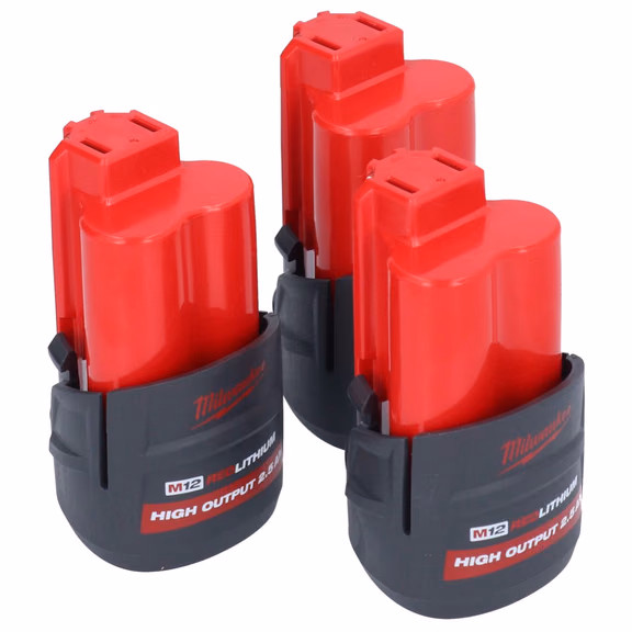 Milwaukee Akku Set 3x M12 HB2.5 High Output 12 V 2,5 Ah / 2500 mAh Li-Ion Akku ( 3x 4932480164 )