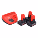 Milwaukee M12 NRG-603 Starter Set 3x 12 V 6,0 Ah ( 4933459208 ) Li-Ion Akku + C12 C Ladegerät
