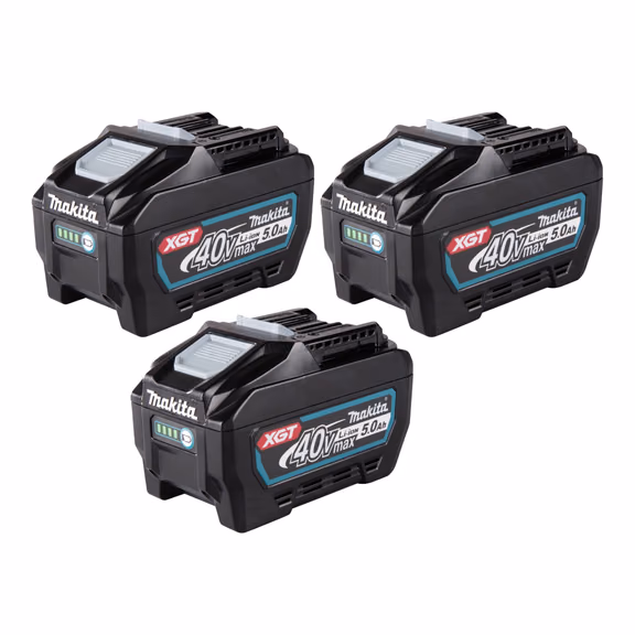 Makita 3x BL 4050 F Akku 40 V max. 5,0 Ah / 5000 mAh Li-Ion XGT ( 3x 191L47-8 ) IP64 mit Ladestandanzeige