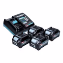 Makita Power Source Kit 40 V max. mit 4x BL 4025 Akku 2,5 Ah XGT ( 4x 191B36-3 ) + DC 40 RA Schnell Ladegerät XGT LXT ( 191E07-8 )