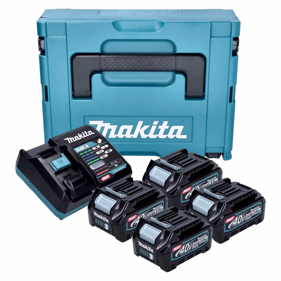 Makita Power Source Kit 4x BL 4025 Akku 40 V max. 2,5 Ah XGT + DC 40 RA Ladegerät + Makpac
