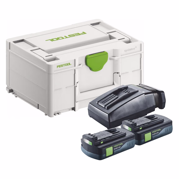 Festool Energie Set 2x BP 18 Li 3,0 C Akku 18 V 3,0 Ah / 3000 mAh Li-Ion ( 2x 577658 ) + TCL 6 Ladegerät ( 201135 ) + Systainer