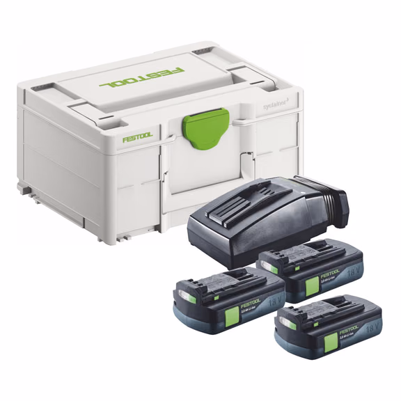 Festool Energie Set 3x BP 18 Li 3,0 C Akku 18 V 3,0 Ah / 3000 mAh Li-Ion ( 3x 577658 ) + TCL 6 Ladegerät ( 201135 ) + Systainer