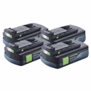 Festool Akku Set 4x BP 18 Li 3,0 C Akku 18 V 3,0 Ah / 3000 mAh Li-Ion ( 4x 577658 ) mit Ladestandanzeige
