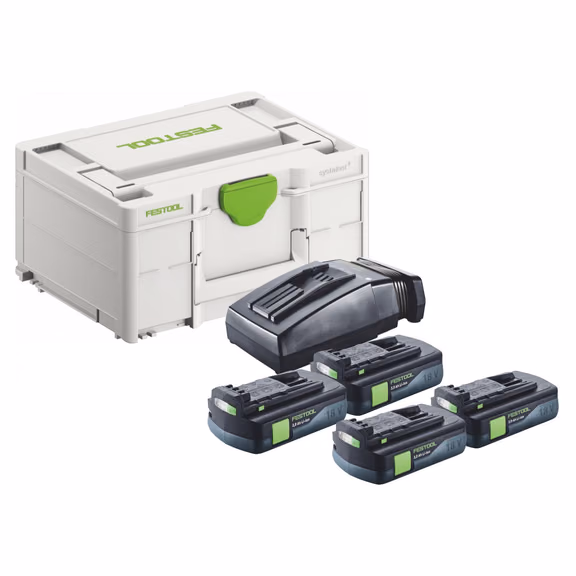 Festool Energie Set 4x BP 18 Li 3,0 C Akku 18 V 3,0 Ah / 3000 mAh Li-Ion ( 4x 577658 ) + TCL 6 Ladegerät ( 201135 ) + Systainer