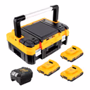 DeWalt DCB 1102 D3T Akku Starter Set 18 V mit 3x Akku 2,0 Ah + DCB 1102 Ladegerät + TSTAK