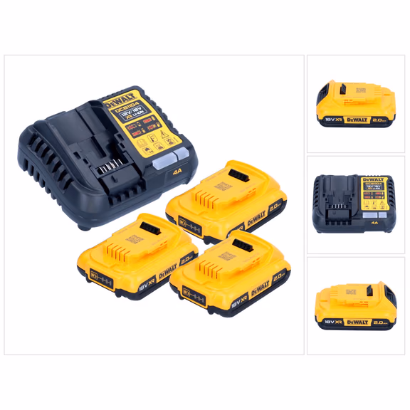DeWalt DCB 1104 D3 Akku Starter Set 12 V / 18 V 3x Akku 2,0 Ah + DCB 1104 Ladegerät