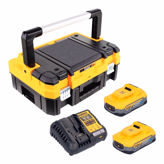 DeWalt DCB 1104 H2T Akku Starter Set 18 V mit 2x Powerstack Akku 5,0 Ah + DCB 1104 Ladegerät + TSTAK
