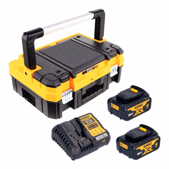 DeWalt DCB 1104 M2T Akku Starter Set 18 V mit 2x Akku 4,0 Ah + DCB 1104 Ladegerät + TSTAK