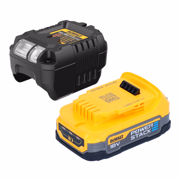 DeWalt DCB 1102 E1 Akku Starter Set 18 V mit 1x Powerstack Akku 1,7 Ah + DCB 1102 Ladegerät