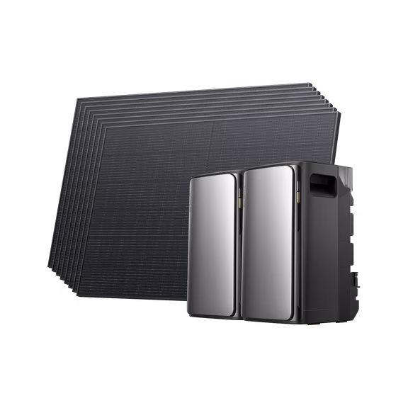 EcoFlow STREAM Ultra/Pro/Max Balkonkraftwerk mit Speicher – STREAM Ultra / STREAM Ultra (mit 1 × GRATIS STREAM Parallelkabel) + 8 × 400 W Starres Solarpanel