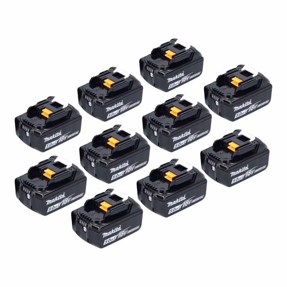 Makita Akku Set 10x BL 1850 B 18 V 5,0 Ah / 5000 mAh Li-Ion Akku ( 10x 197280-8 )