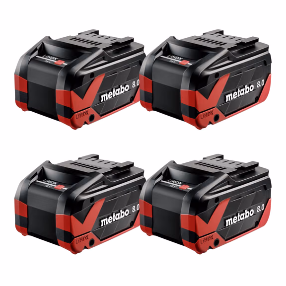 Metabo 4x LiHDX Akkupack 18 V 8,0 Ah CAS Li-Ion Akku ( 4x 624975000 )