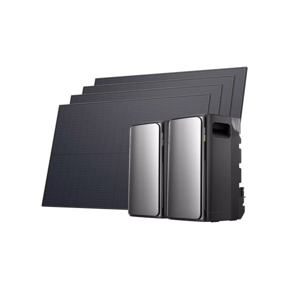 EcoFlow STREAM Ultra/Pro/Max Balkonkraftwerk mit Speicher – STREAM Ultra / STREAM Max + 4 × 400 W Starres Solarpanel