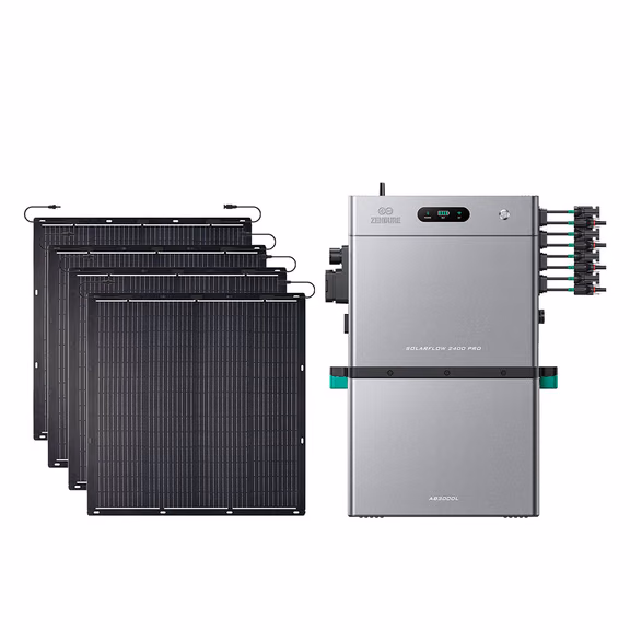 Zendure SolarFlow 2400 Pro – SolarFlow 2400 Pro (2.4 kWh) / 1*AB3000L (2.88 kWh) / 4*230W Flexible Solar Panel (920Wp)