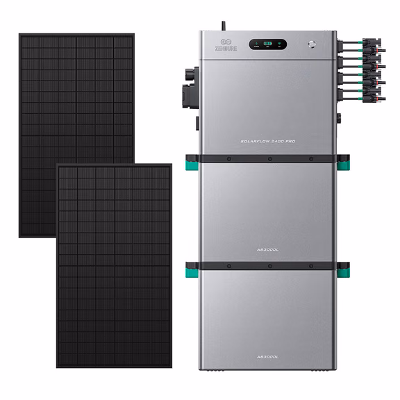 Zendure SolarFlow 2400 Pro – SolarFlow 2400 Pro (2.4 kWh) / 2*AB3000L (5.76 kWh) / 2*515W Bifaziale (1339Wp Max)