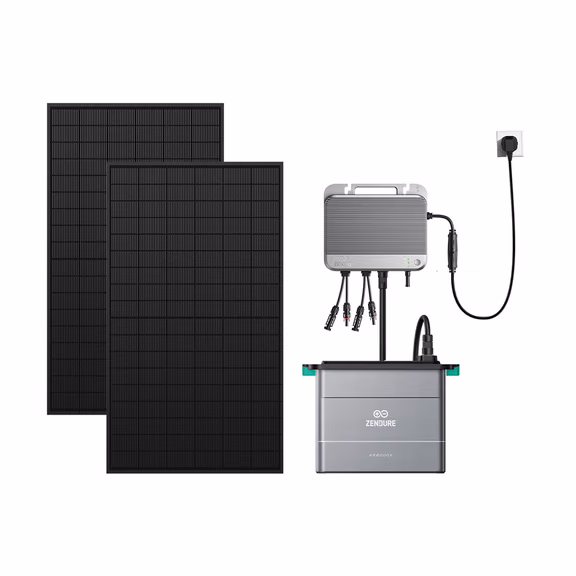Zendure SolarFlow 800 – SolarFlow 800 + 1*AB2000L Batterie (1920Wh) / 2*450W Bifaziale Solarmodule (1170W Max)