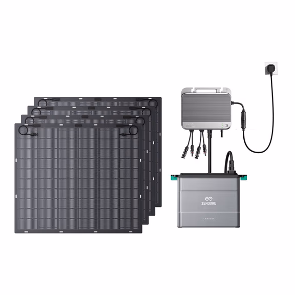 Zendure SolarFlow 800 – SolarFlow 800 + 1*AB2000L Batterie (1920Wh) / 4*210W Flexible Solarmodule (840W)