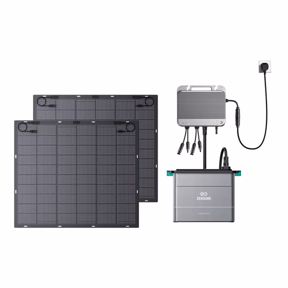Zendure SolarFlow 800 – SolarFlow 800 + 1*AB2000L Batterie (1920Wh) / 2*210W Flexible Solarmodule (420W)