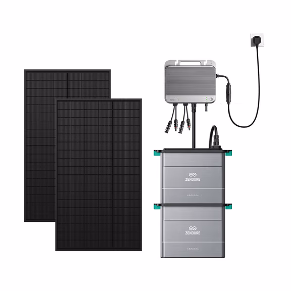 Zendure SolarFlow 800 – SolarFlow 800 + 2*AB2000L Batterie (3840Wh) / 2*450W Bifaziale Solarmodule (1170W Max)