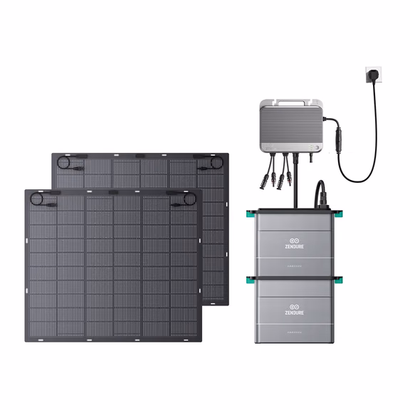 Zendure SolarFlow 800 – SolarFlow 800 + 2*AB2000L Batterie (3840Wh) / 2*210W Flexible Solarmodule (420W)