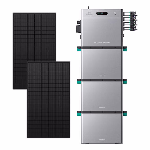 Zendure SolarFlow 2400 Pro – SolarFlow 2400 Pro (2.4 kWh) / 3*AB3000L (8.64 kWh) / 2*515W Bifaziale (1339Wp Max)
