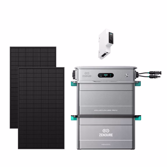 Zendure SolarFlow 800 Pro 2 – SolarFlow 800 Pro 2 + Smart Meter 3CT-S / 1*AB2000L (3 840 Wh au total) / 1 300 Wc (2*500W)
