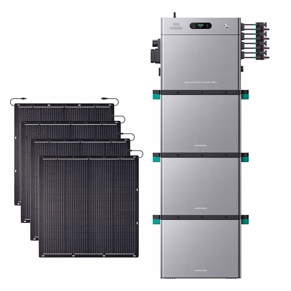 Zendure SolarFlow 2400 Pro – SolarFlow 2400 Pro (2.4 kWh) / 3*AB3000L (8.64 kWh) / 4*230W Flexible (920Wp)
