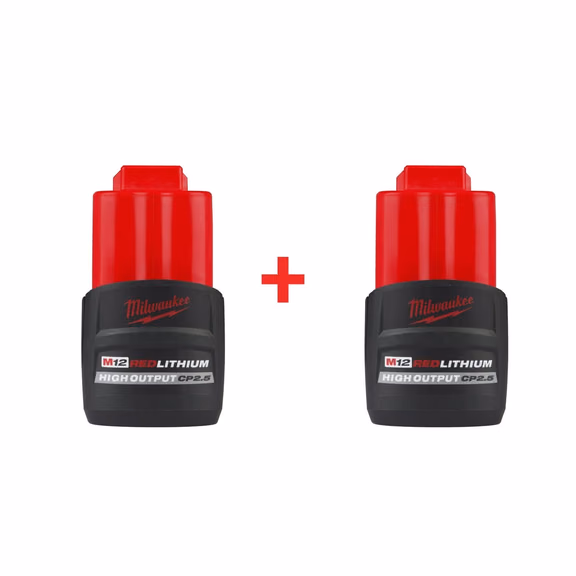 Milwaukee 4932480164X2 M12 High Output 12V 2.5 Ah Battery (Twin Pack)