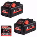 Milwaukee M18 HB5.5 18V 5.5Ah HIGH OUTPUT™ Redlithum-ion Battery (Twin Pack)