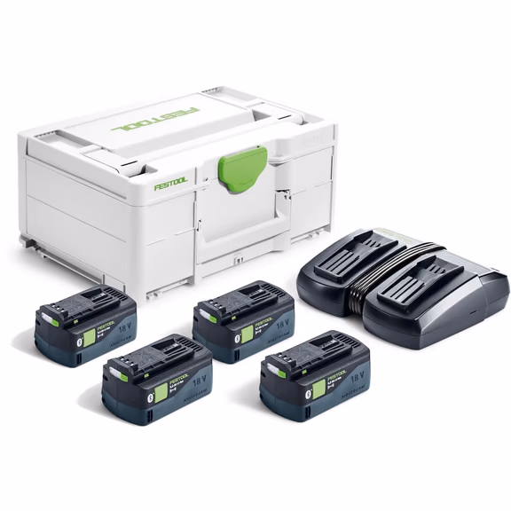 Festool 578201 Limited Edition 18V 5.0Ah Battery 4-Pack w/ TCL 6 DUO Charger Energy Systainer Set
