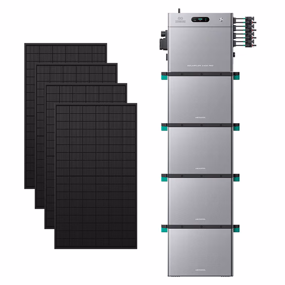 Zendure SolarFlow 2400 Pro – SolarFlow 2400 Pro (2.4 kWh) / 4*AB3000L (11.52 kWh) / 4*450W Bifaziale (2340Wp Max)