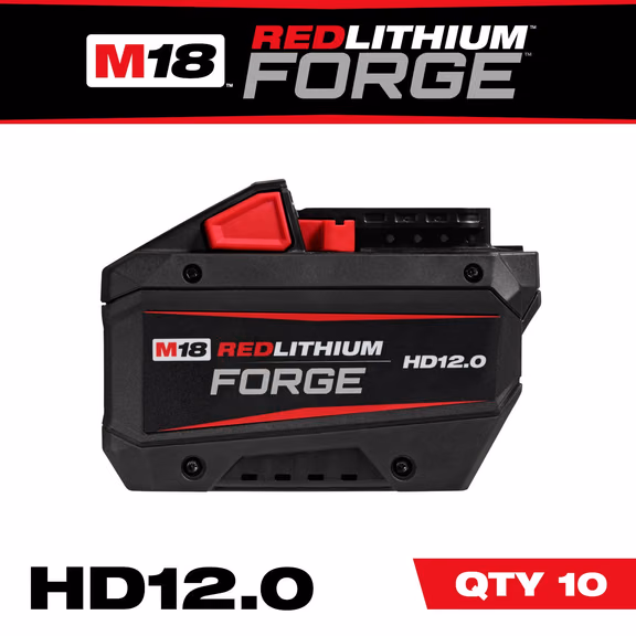 Milwaukee 48-11-1814 M18 REDLITHIUM FORGE HD12.0 Battery, 10-Pack