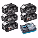 Makita BL4040F 40V Max XGT 4.0Ah Lithium-Ion Batteries with Charger (5 Pack)