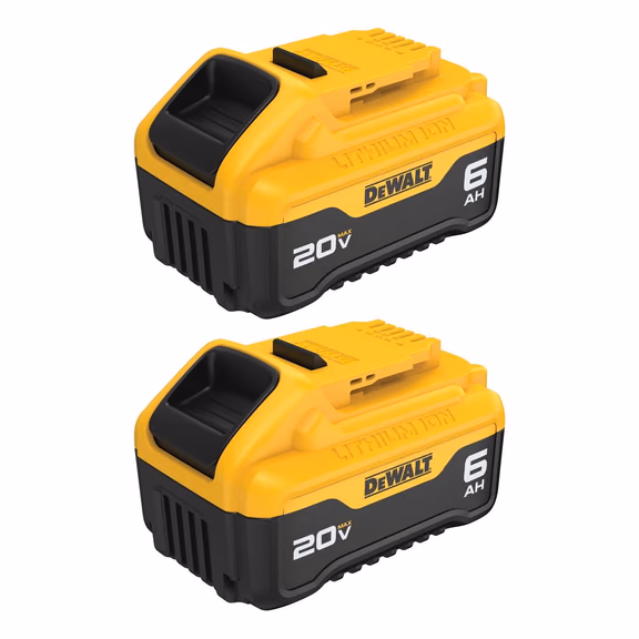 DeWALT 20V MAX Premium 6.0Ah Battery, 2-Pack