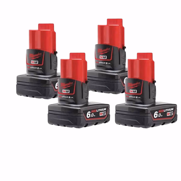 Milwaukee M12 B6 12V 6.0Ah Redlithium-ion Battery (4 Pack)
