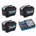 Makita BL4080F 40V Max XGT 8.0Ah Batteries with Charger (3 Pack)