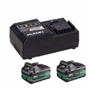 HiKOKI UC18YSL3JJZ 36V Starter Kit inc 2x 36/18V 4.0/8.0Ah Battery & Multivolt 14.4V/18V/36V Slide Rapid Charger