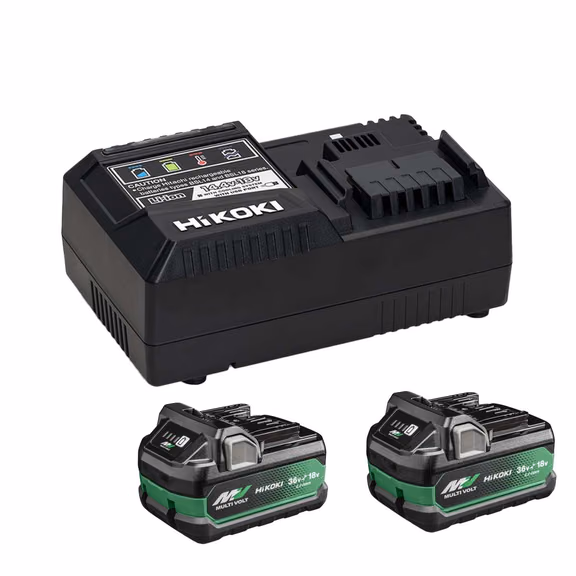 HiKOKI UC18YSL3JJZ 36V Starter Kit inc 2x 36/18V 4.0/8.0Ah Battery & Multivolt 14.4V/18V/36V Slide Rapid Charger