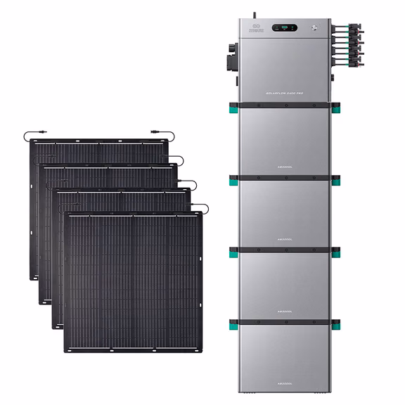 Zendure SolarFlow 2400 Pro – SolarFlow 2400 Pro (2.4 kWh) / 4*AB3000L (11.52 kWh) / 4*230W Flexible (920Wp)