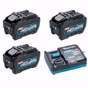 Makita BL4050F 40V Max XGT 5.0Ah Batteries with Charger (3 Pack)