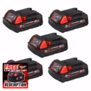 Milwaukee M18 B2 18V 2.0Ah Redlithium-ion Slide Batteries (5 Pack)