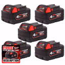 Milwaukee M18 B4 18V 4.0Ah REDLITHIUM™ Battery (5 Pack)