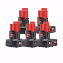Milwaukee M12 B6 12V 6.0Ah Redlithium-ion Battery (5 Pack)