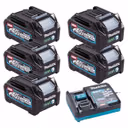Makita BL4025 40V Max XGT 2.5Ah Li-ion Batteries with Charger (5 Pack)