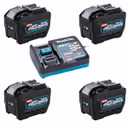 Makita BL4080F 40V Max XGT 8.0Ah Batteries with Charger (4 Pack)