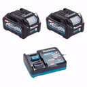 Makita BL4025 40V Max XGT 2.5Ah Li-ion Batteries with Charger (2 Pack)